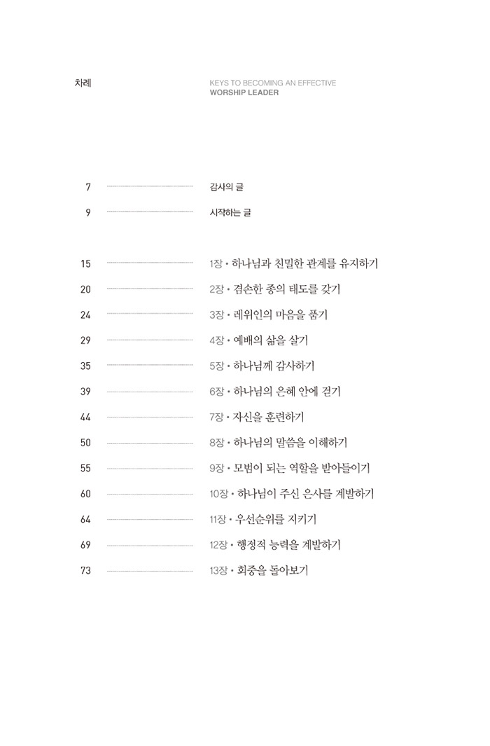 하나님의 손에 훈련된 예배 인도자